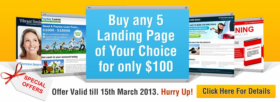 Purchase 5 high converting landing page design on price $100