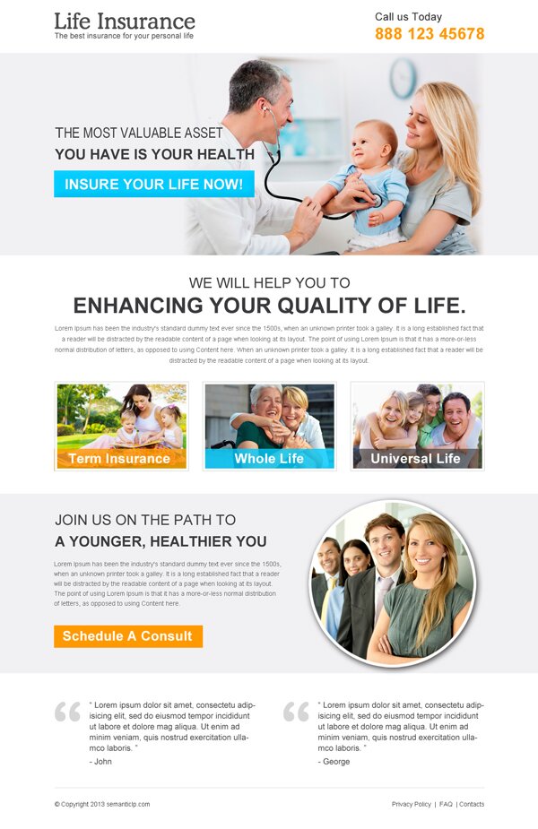 Life insurance landing page design templates example for life insurance business from https://semanticlp.com/buy-now1.php?p=881