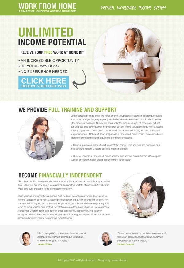 Work from home effective and converting landing page design example to boost your business conversion from https://semanticlp.com/category/work-from-home/